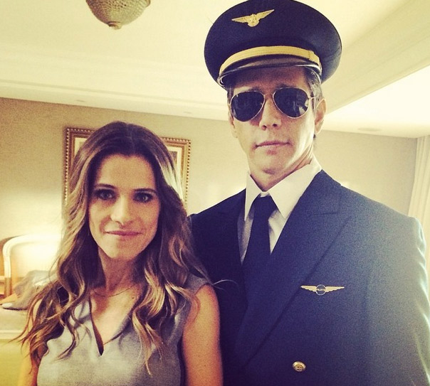 Ingrid Guimarães mostra foto com Márcio Garcia vestido de piloto