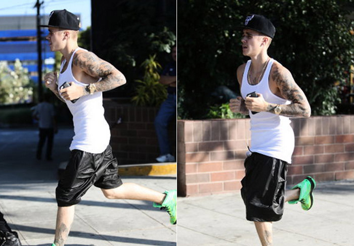  Justin Bieber corre pelas ruas de Beverly Hills