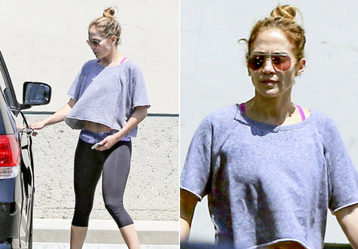 Jennifer Lopez vai para a academia sem maquiagem