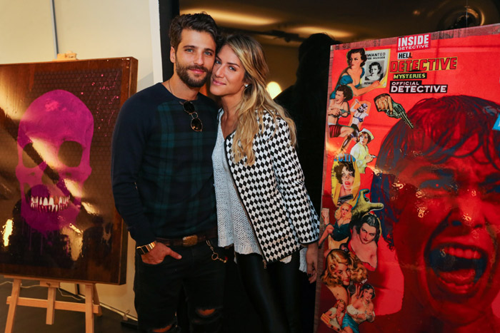 Giovanna Ewbank e Bruno Galgliasso prestigiam o irmão da atriz