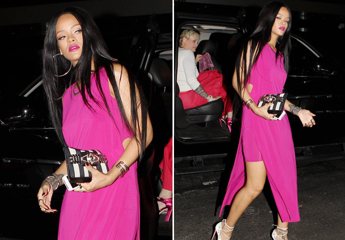 Rihanna surge sexyRihanna e elegante em jantar em Nova York