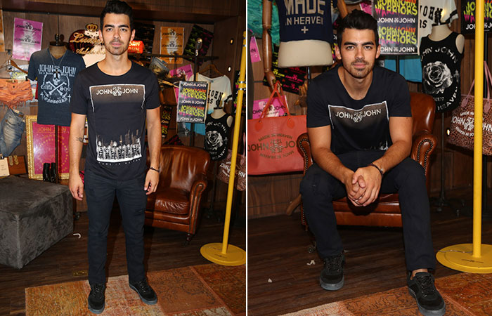 Joe Jonas visita showroom da grife John John em São Paulo