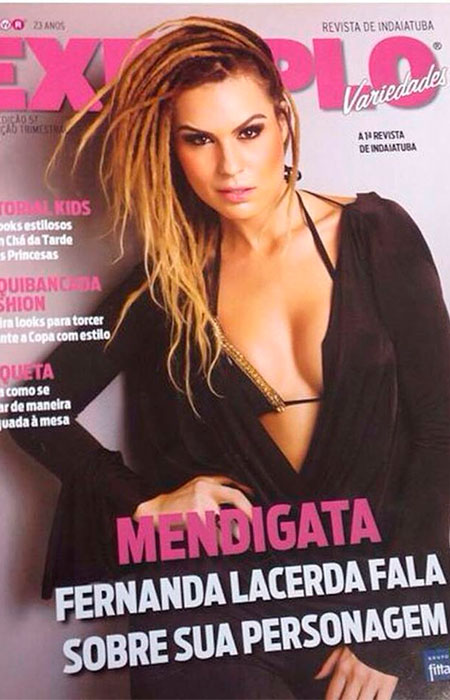 Fernanda Lacerda, a Mendigata do Pânico, estampa capa de revista