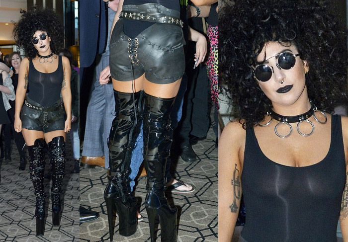 Lady Gaga aparece com look dark antes de show na Austrália