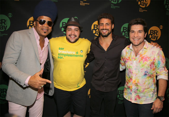 Cauã Reymond, Daniel, Carlinhos Brown e Tiago Abravanel falaram com a imprensa sobre o Brazilian Day