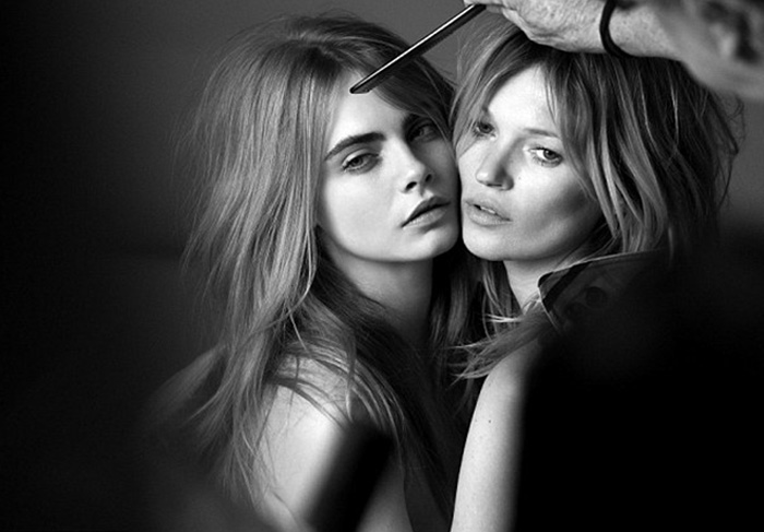 Kate Moss e Cara Delevingne juntas e sensuais em nova campanha. Veja fotos e vídeo dos bastidores!