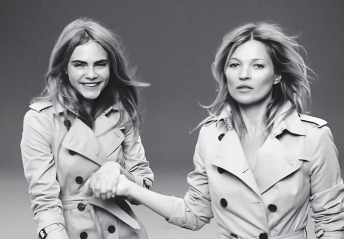 Kate Moss e Cara Delevingne juntas e sensuais em nova campanha. Veja fotos e vídeo dos bastidores!