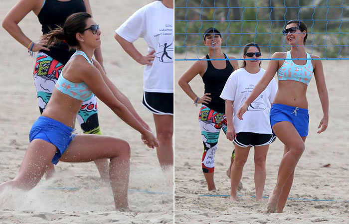  Letícia Wiermann exibe barriga sequinha em praia carioca 
