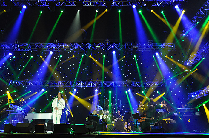 Roberto Carlos se apresenta no MGM Grand Arena, em Las Vegas