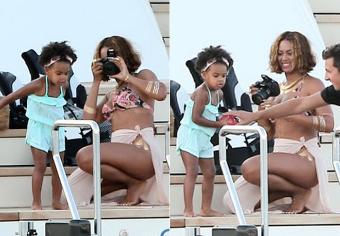 Beyoncé faz fotos de Blue Ivy em seu iate na Costa Italiana
