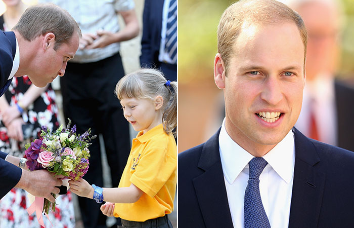 Após anúncio de gravidez, príncipe William recebe flores de crianças