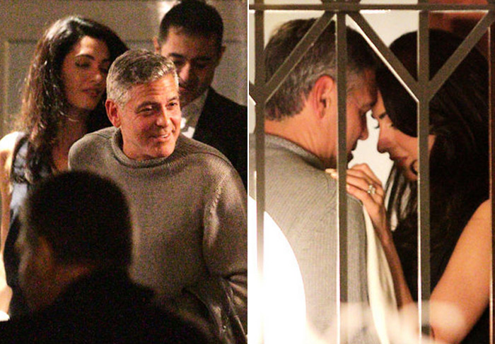 George Clooney sai para jantar com a noiva na Itália