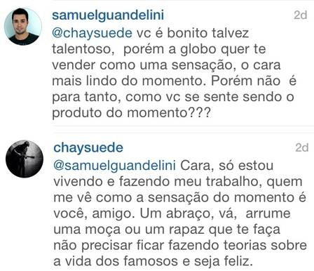 Chay Sued se defende após fã questionar seu talento 