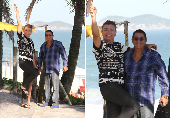 Zeca Pagodinho e David Brazil se encontram na Barra da Tijuca