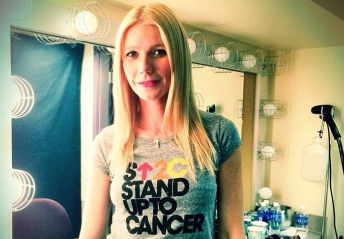 Gwyneth Paltrow e mais famosos apoiam luta contra o câncer em evento