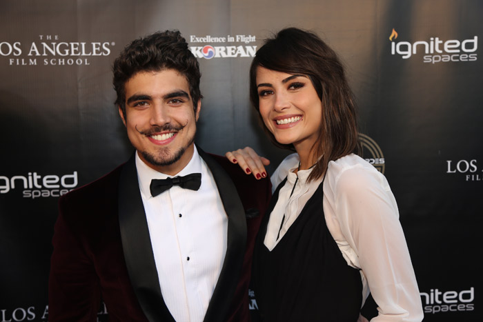 Maria Casadevall e Caio Castro mostran clima de romance durante festival de Cinema em Los Angeles, Califórnia