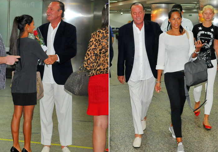 Julio Iglesias foi recepcionado no aeroporto de Guarulhos por ex de Ana Maria Braga
