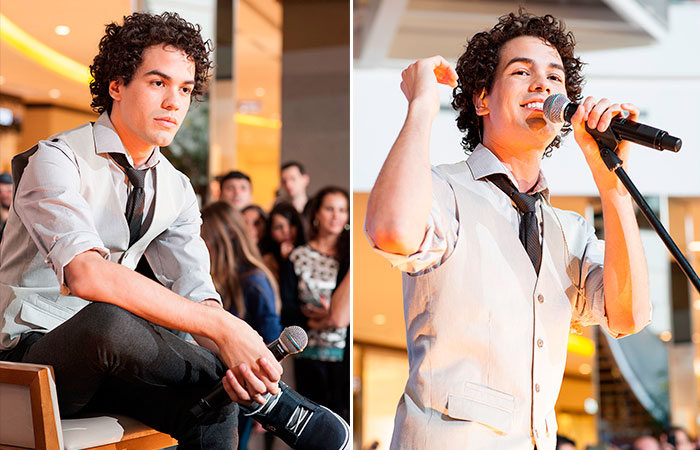  Sam Alves, vencedor do The Voice Brasil, emociona em evento ao chamar fã para cantar 