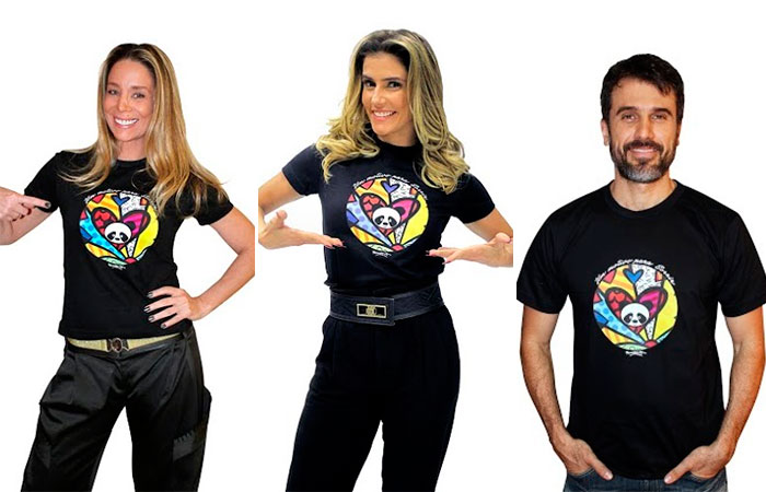 Deborah Secco, Dani Winits e Eriberto Leão posam para campanha solidária