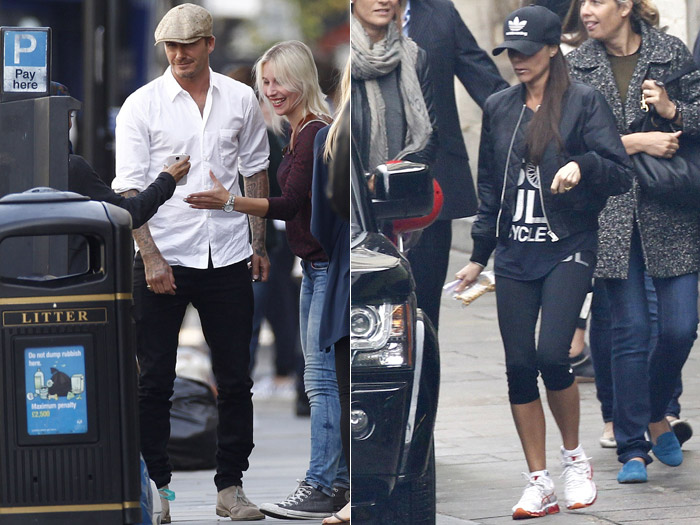 David Beckham e Victoria circulam pelas ruas de Londres