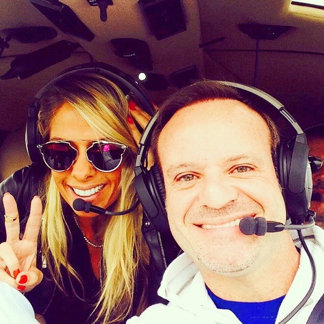 Adriane Galisteu e Rubinho Barrichello voam juntos