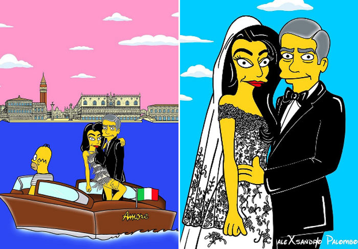 George Clooney e Amal Alamuddin ganham versão Simpsons