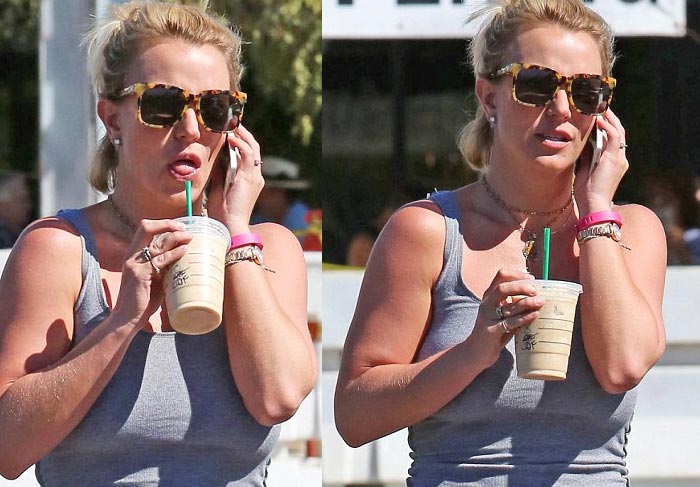 Britney Spears devora frapuccino