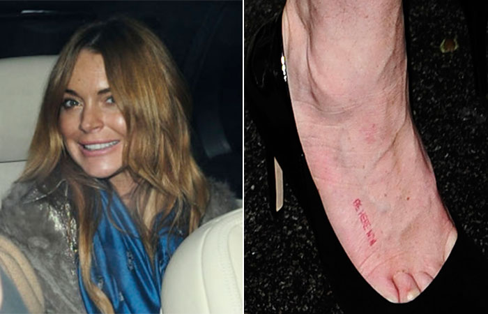 Lindsay Lohan é flagrada com nova tatuagem 