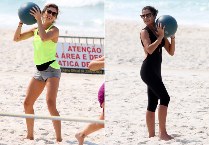 Grazi Massafera faz treino funcional na Barra da Tijuca