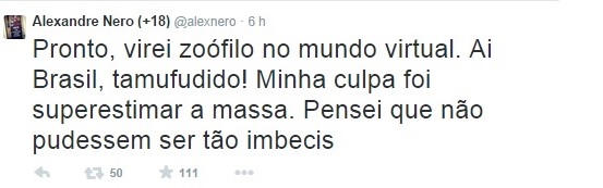 Alexandre Nero rebate polêmica: ‘Virei zoófilo no mundo virtual’