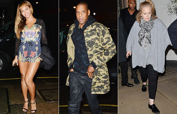 Beyoncé e Jay-Z jantam com Adele em Londres