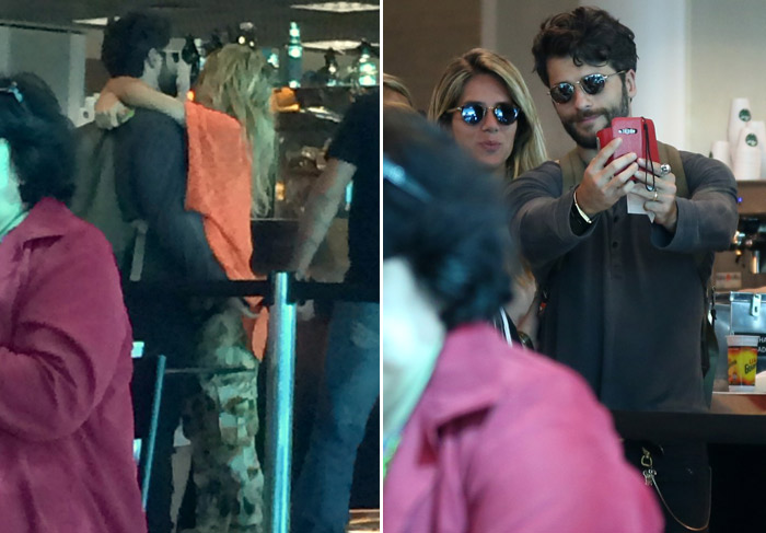 Bruno Gagliasso e Giovanna Ewbank são só sorrisos e carinhos em aeroporto carioca