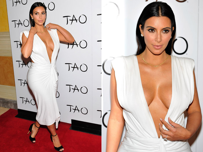 Com decotão, Kim Kardashian recebe R$ 1 milhão para celebrar aniversário em balada