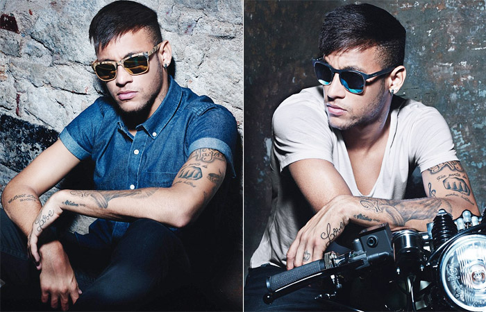 Neymar mostra seu lado 'modelo' em fotos para a marca de óculos Police