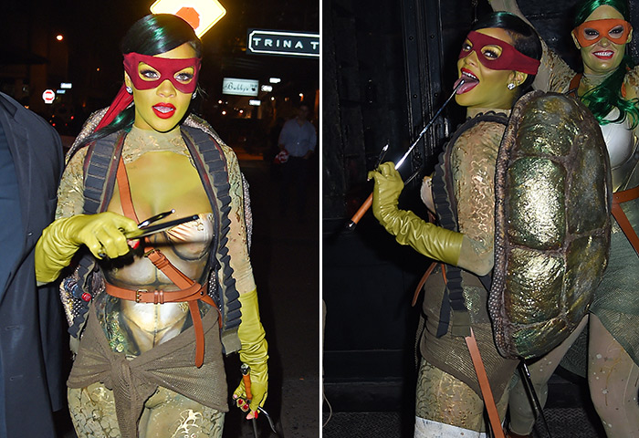 Rihanna se veste de Tartaruga Ninja sexy no Halloween