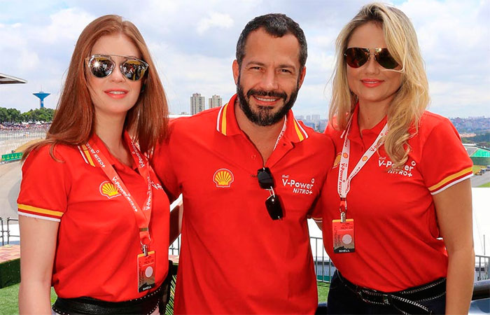 Marina Ruy Barbosa, Malvino Salvador e Ellen Rocche no Grande Prêmio de F1