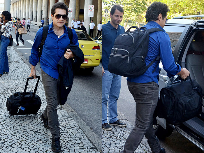Daniel chega todo estiloso ao Rio de Janeiro