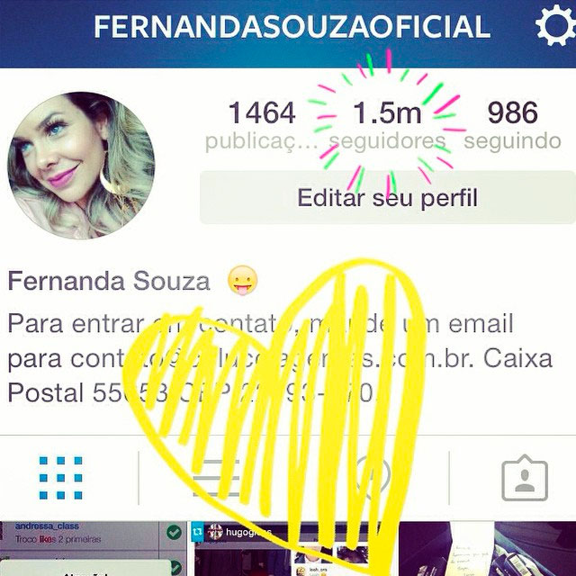 Fernanda Souza comemora 1,5 milhão de seguidores nas redes