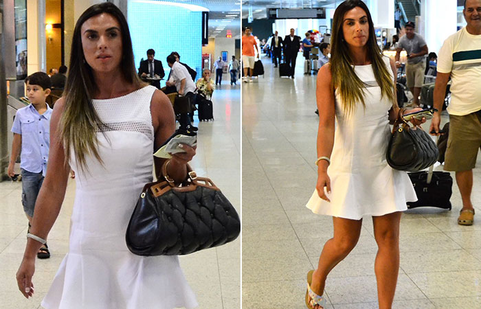 Isabeli Fontana e Nicole Bahls embarcam no aeroporto Santos Dumont