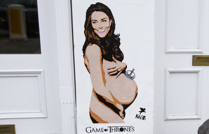 Kate Middleton grávida é grafitada em muro de Londres