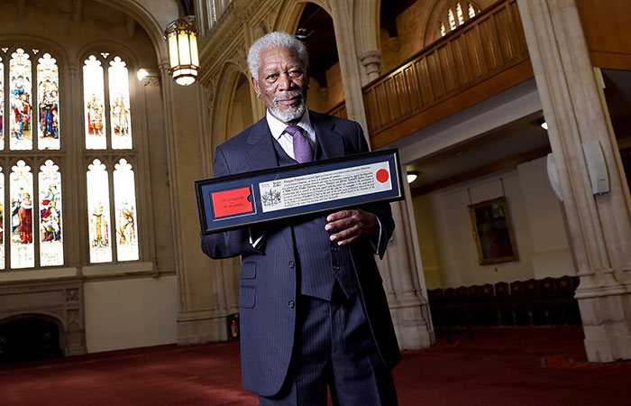 Morgan Freeman recebe prêmio Liberdade, em Londres