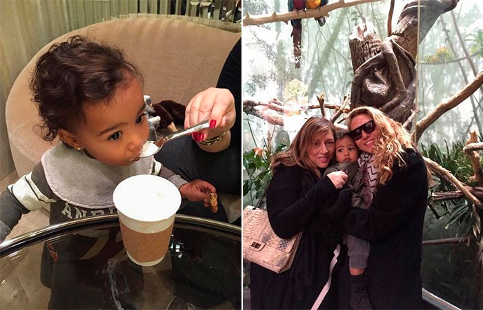  North West prova um chocolate quente pela primeira vez 