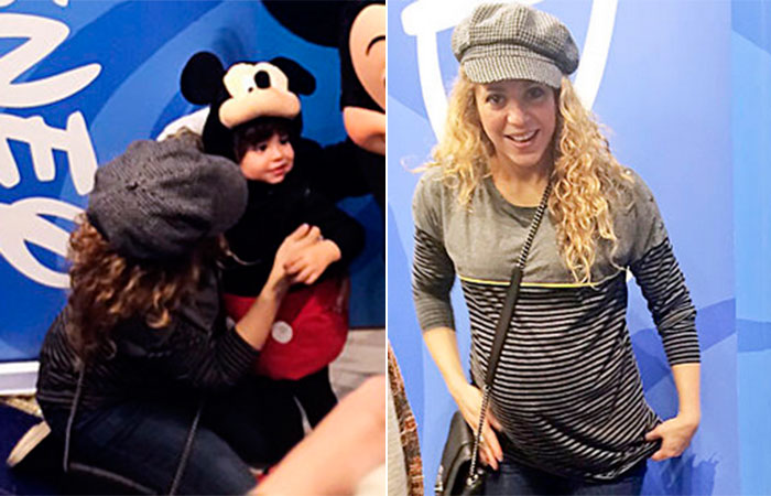 Shakira vai com seu pequeno Milan em inauguração de loja dos produtos Disney