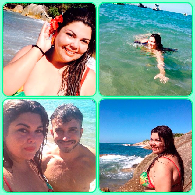  Fabiana Karla curte praia com o maridão em Pernambuco