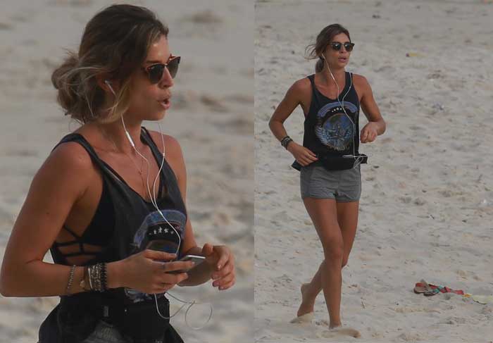 Grazi Massafera corre na praia e depois passeia com Sophia