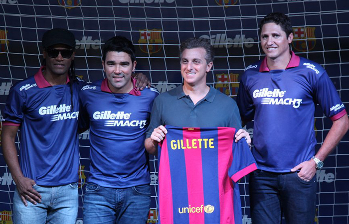 ) Luciano Huck apresenta evento da Gillette em parceria com o Barcelona