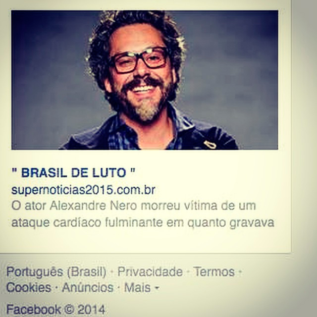 Alexandre Nero tira sarro com notícia falsa de que teria morrido: 'Não preciso gravar, né Globo?'