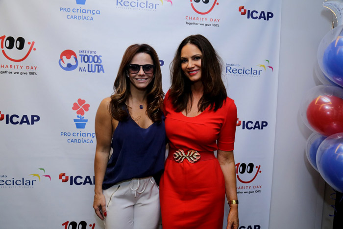 Viviane Araújo e Luiza Brunet participam de evento beneficente em São Paulo