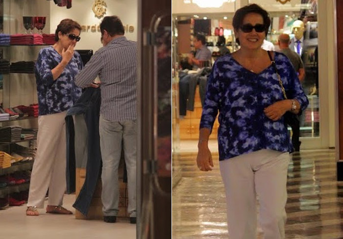 Claudia Jimenez abre um sorrisão ao ser clicada em passeio no shopping