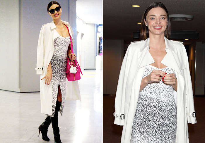 Glamorosa, Miranda Kerr desembarca em aeroporto no Japão